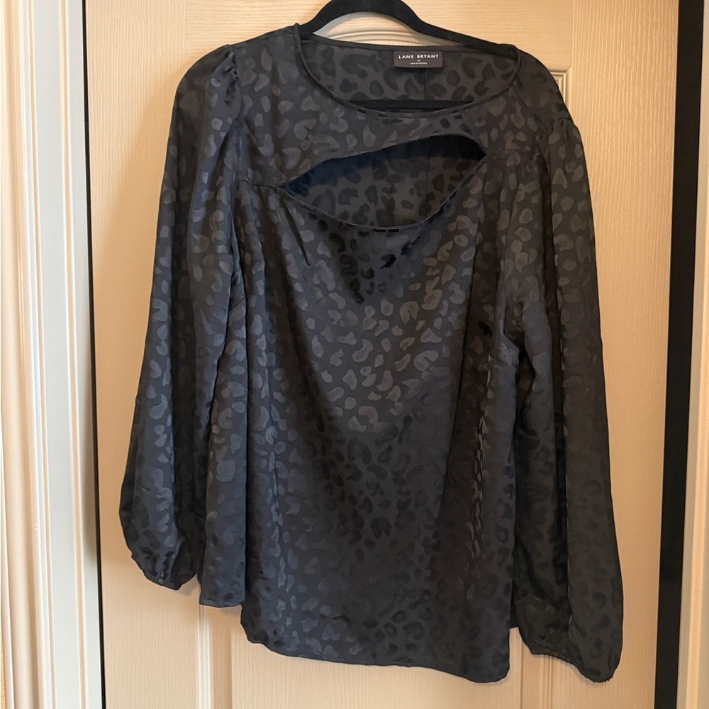 Lane Bryant Black Patterned Blouse